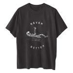 Summer Y2k Tops for Womens, Casual Vintage Short Sleeve T-Shirt, Girls Oversize Loose Round Neck Elastic Tee