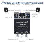 ARRAROWN ZK-1002T PRO 2.0 Channel Bluetooth 5.0 Amplifier Board 200W HiFi Subwoofer Audio AMP with Treble and Bass, BT USB and AUX Inputs, DC 12-24V 2.0 Channel Stereo AMP Module for DIY Speakers