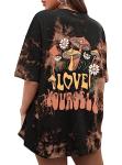 Trendy Women's Oversized Graphic Tee - Tie Dye