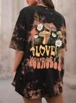 Trendy Women's Oversized Graphic Tee - Tie Dye