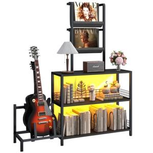 Kepptory Tall Record Player Stand with LED Lights