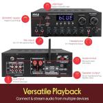 Pyle Bluetooth Karaoke Amplifier with Dual Mic Inputs