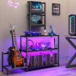 Kepptory Tall Record Player Stand with LED Lights