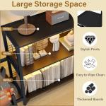 Kepptory Tall Record Player Stand with LED Lights