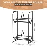 PAPAGIFTREE 2-Tier Vinyl Record Storage Rack