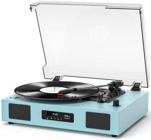 Vintage Bluetooth Vinyl Record Player with USB Recording