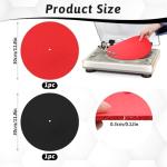 2-Pack 12in Felt Record Player Mats - Black/Red