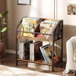 CHOEZON 2-Tier Vinyl Record Storage Rack, Rustic Finish
