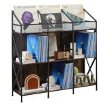 Wooden 9-Grid Vinyl Record Storage Rack