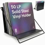 Solid Steel Vinyl Record Holder for 50 LPs