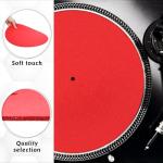 2-Pack 12in Felt Record Player Mats - Black/Red
