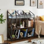 Wooden 9-Grid Vinyl Record Storage Rack