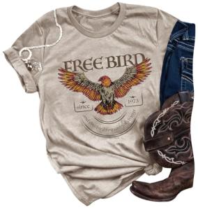 Vintage Women's Rock Band Graphic Tees - Bird Cream