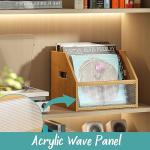 Bamboo Vinyl Record Storage Box and Organizer