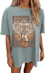 Vintage Nashville Music Graphic Tee for Women