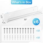 6 Pack Wall Mount Vinyl Record Shelves