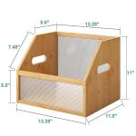 Bamboo Vinyl Record Storage Box and Organizer