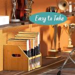 Bamboo Vinyl Record Storage Box and Organizer