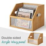 Bamboo Vinyl Record Storage Box and Organizer