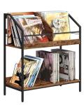 CHOEZON 2-Tier Vinyl Record Storage Rack, Rustic Finish