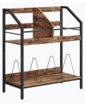 CHOEZON 2-Tier Vinyl Record Storage Rack, Rustic Finish