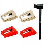 4 Pack Turntable Needles with Stylus Cleaning Brush