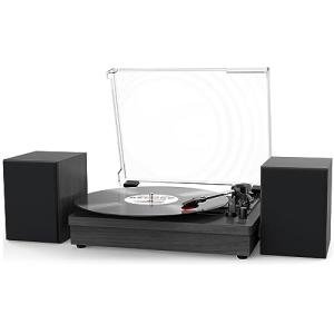 WOCKODER Vintage Vinyl Record Player with Speakers
