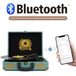 3-Speed Bluetooth Suitcase Vinyl Record Player