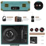 3-Speed Bluetooth Suitcase Vinyl Record Player