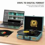 3-Speed Bluetooth Suitcase Vinyl Record Player