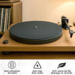 2-Pack 12in Felt Record Player Mats - Black/Red