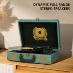 3-Speed Bluetooth Suitcase Vinyl Record Player