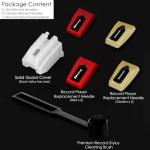 4 Pack Turntable Needles with Stylus Cleaning Brush