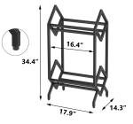 2-Tier Metal Vinyl Record Storage Rack - Black