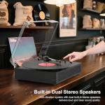 Bluetooth Vinyl Record Player with Built-in Speakers