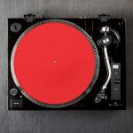 2-Pack 12in Felt Record Player Mats - Black/Red