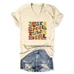 Just A Small Town Girl V-Neck Tee for Women
