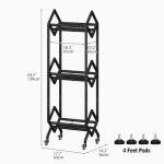 Simoretus Mobile 3 Tier Vinyl Record Storage Rack