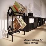 Double Layer Vinyl Record Storage Shelf - Matte Black