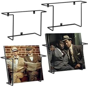 MorningRo Vinyl Record Wall Shelf - 4 Pcs Black