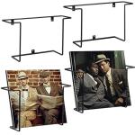 MorningRo Vinyl Record Wall Shelf - 4 Pcs Black