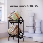 Double Layer Vinyl Record Storage Shelf - Matte Black