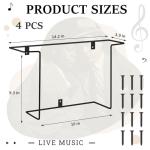 MorningRo Vinyl Record Wall Shelf - 4 Pcs Black