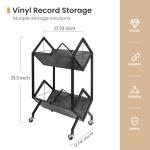 SwaaVee 2-Tier Vinyl Record Storage Holder with Wheels