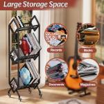 Simoretus Mobile 3 Tier Vinyl Record Storage Rack