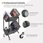 SwaaVee 2-Tier Vinyl Record Storage Holder with Wheels