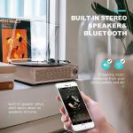 Vintage Turntable with Speakers and Wireless Playback