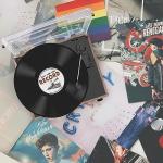 Vintage Turntable with Speakers and Wireless Playback