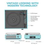 Sky Blue Vinyl Record Player with Bluetooth Speakers