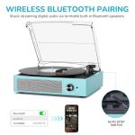 Sky Blue Vinyl Record Player with Bluetooth Speakers